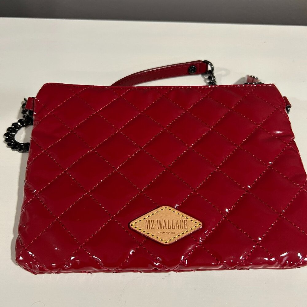 MZ Wallace Small Red Lacquer Bag on a chain